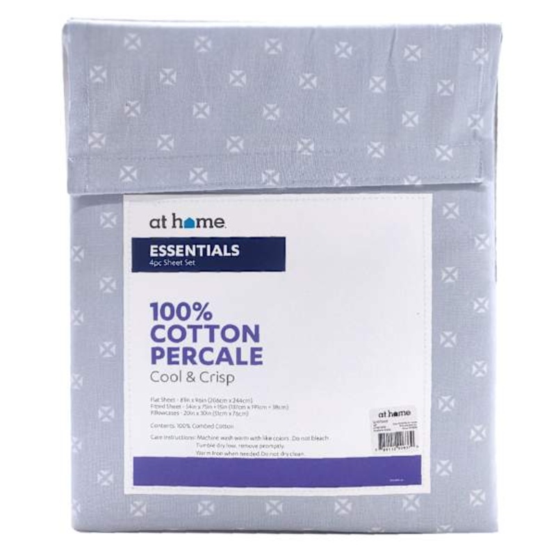 4-Piece Dobby Blue 200 Thread Count Essentials Sheet Set, Full