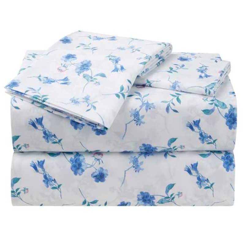 4-Piece Folksy Floral Print Microfiber Essential Sheet Set, Queen