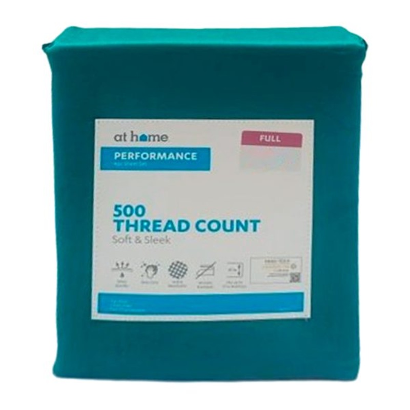 4-Piece Green 500 Thread Count Cotton Blend Sheet Set, Full