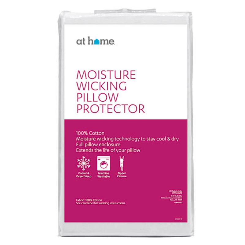 Wick-Away White Pillow Protector, King