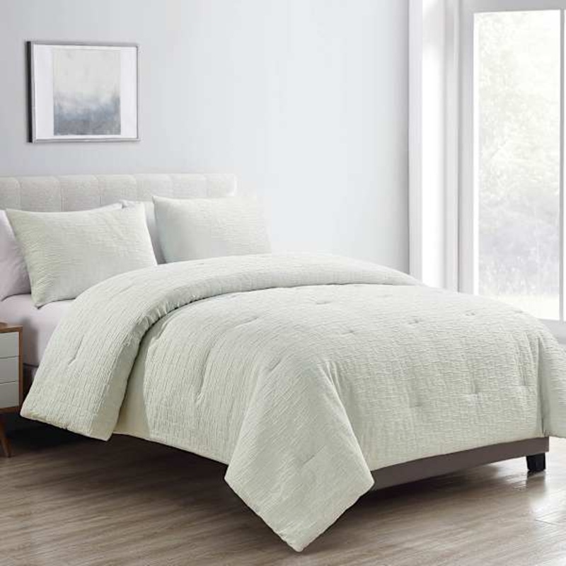 3-Piece Blue Polyester Woven Comforter Set, King