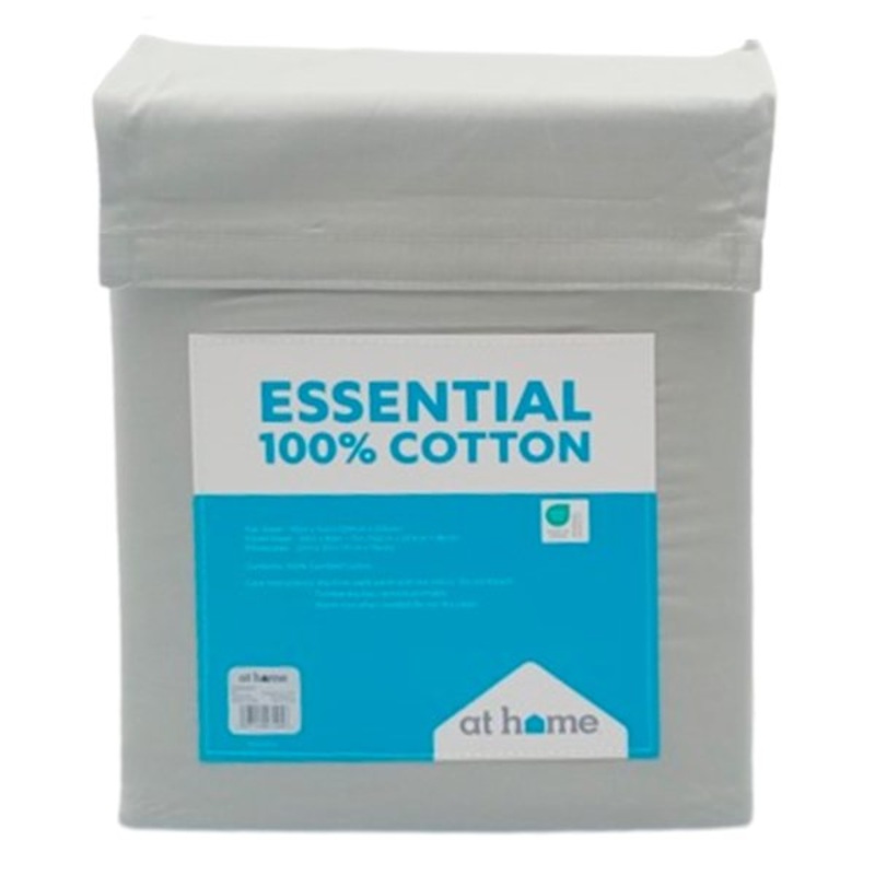 4-Piece Grey 200 Thread Count Brushed Cotton Sheet Set, Queen