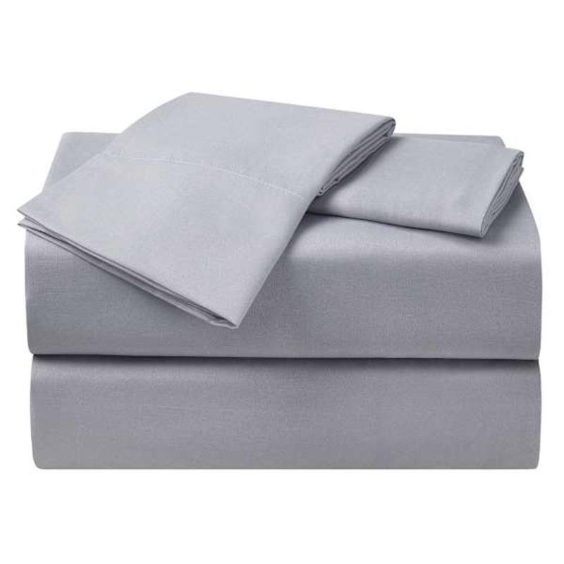 4-Piece Grey Antimicrobial Cooling Microfiber Sheet Set, Full