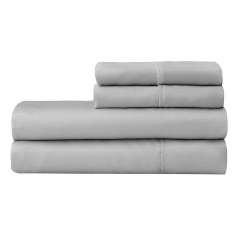 4-Piece Light Grey 500 Thread Count Blended Sheet Set, Queen