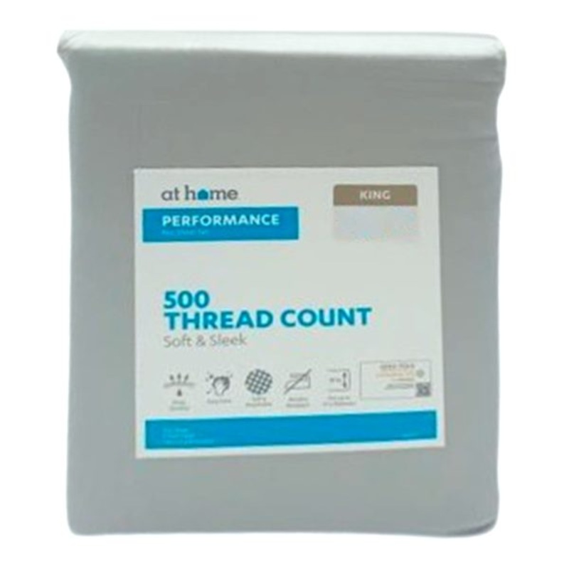 4-Piece Light Grey 500 Thread Count Cotton Blend Sheet Set, King