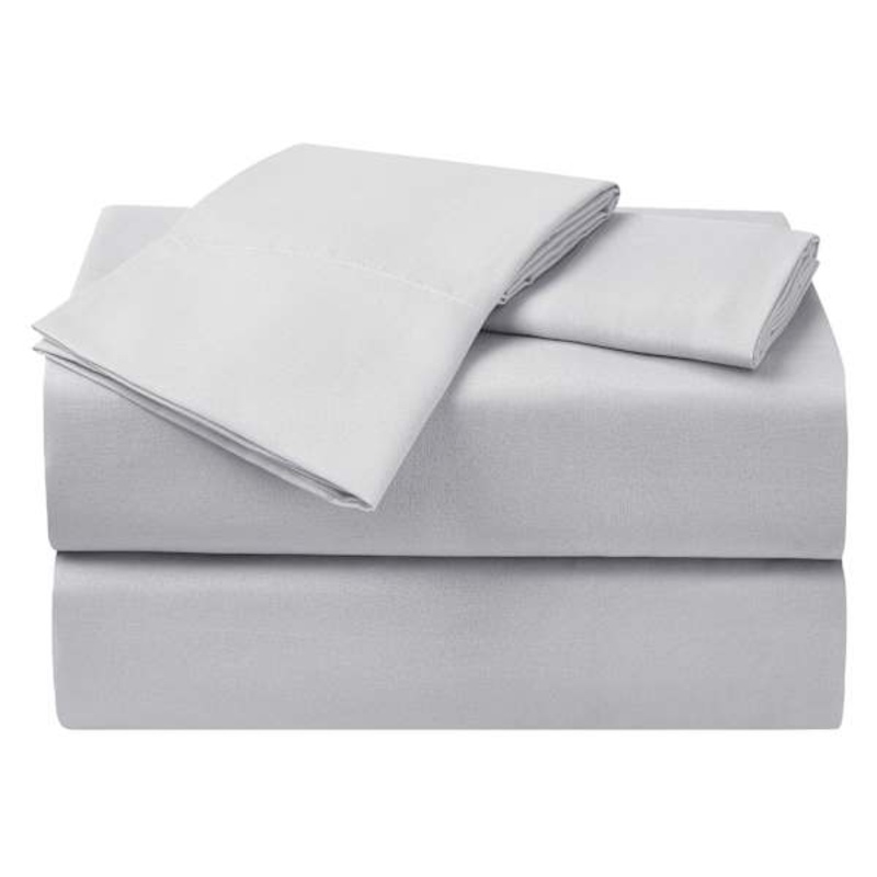 4-Piece Light Grey Cooling Microfiber Sheet Set, King