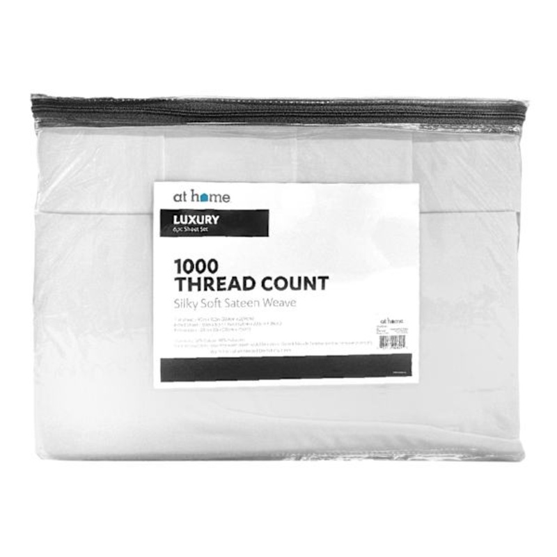 6-Piece Antarctica 1000 Thread Count Luxury Sateen Sheet Set, Queen