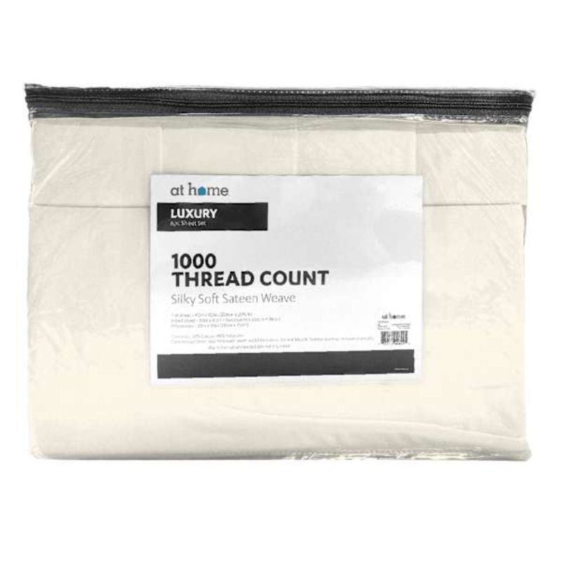 6-Piece Egret 1000 Thread Count Luxury Sateen Sheet Set, Queen