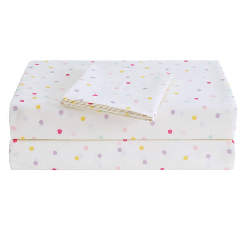 Tiny Dreamers 3-Piece Confetti Print Washed Microfiber Sheet Set, Twin/Twin XL