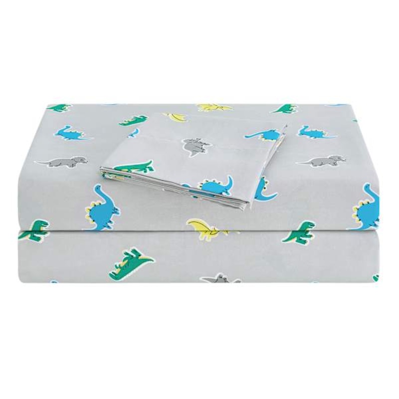 Tiny Dreamers 3-Piece Dinoskater Print Washed Microfiber Sheet Set, Twin/Twin XL