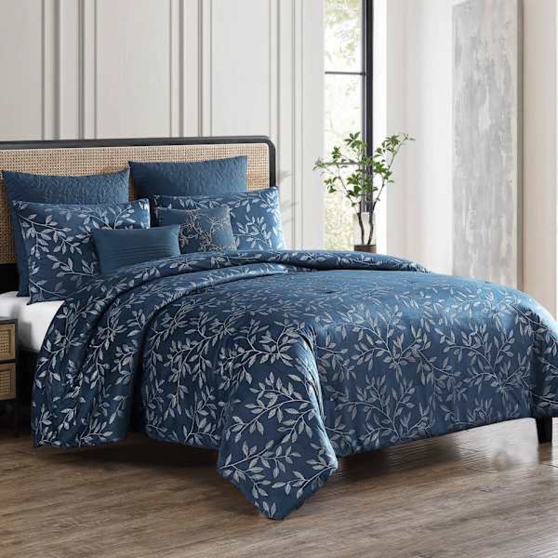 7-Piece Villard Blue Comforter Set, King