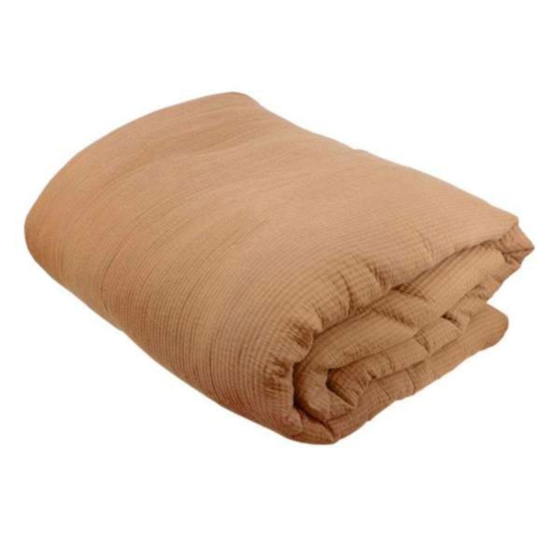 3-Piece Brown Cotton Dash Matelasse Comforter Set, Full/Queen