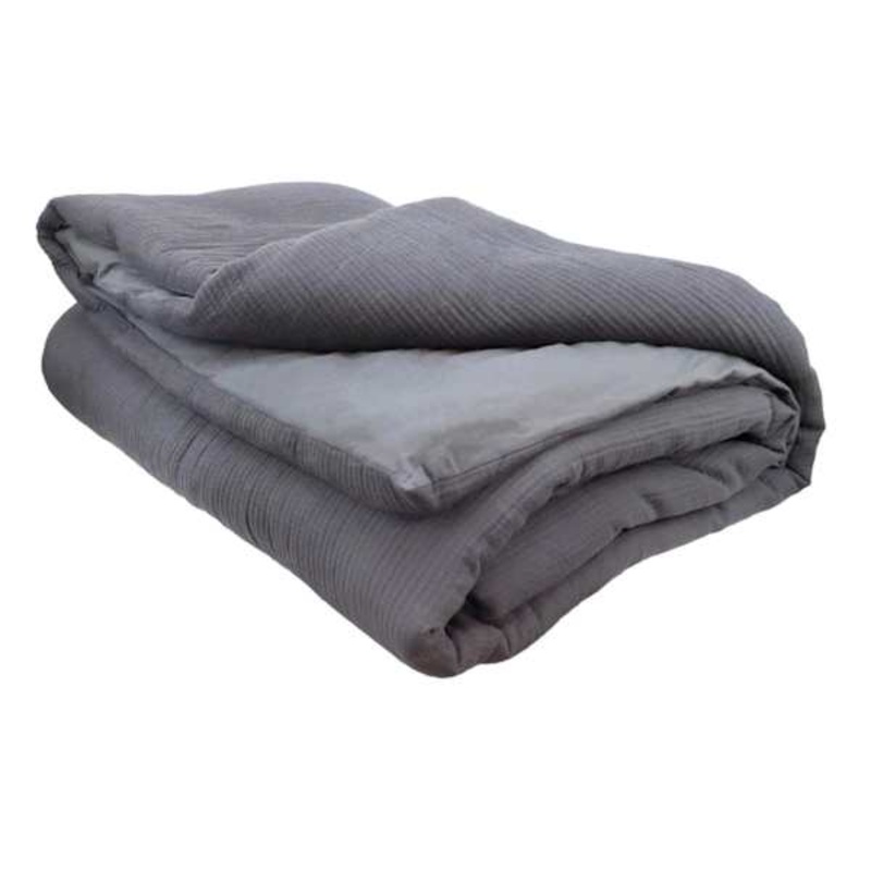3-Piece Dark Grey Cotton Dash Matelasse Comforter Set, King