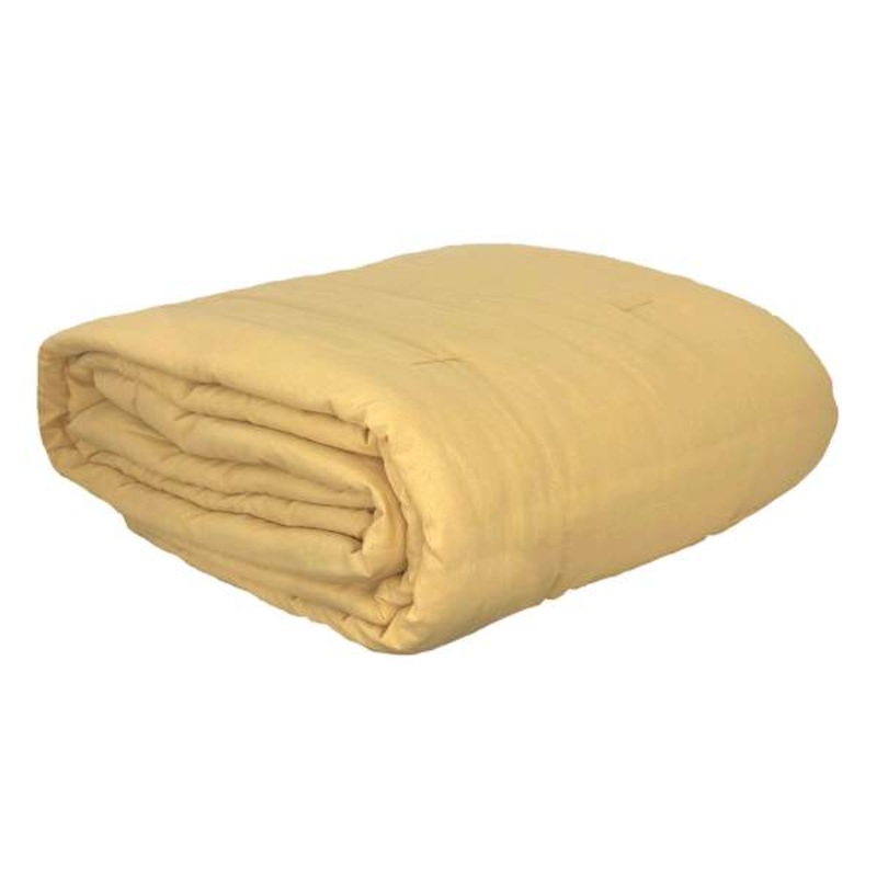 3-Piece Yellow Cotton & Linen Comforter Set, King