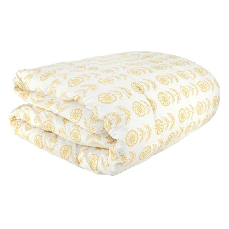 3-Piece Yellow Dandelion Print Comforter Set, King