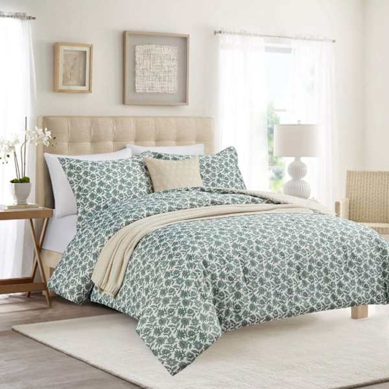 5-Piece Folk Floral Print Comforter Set, King
