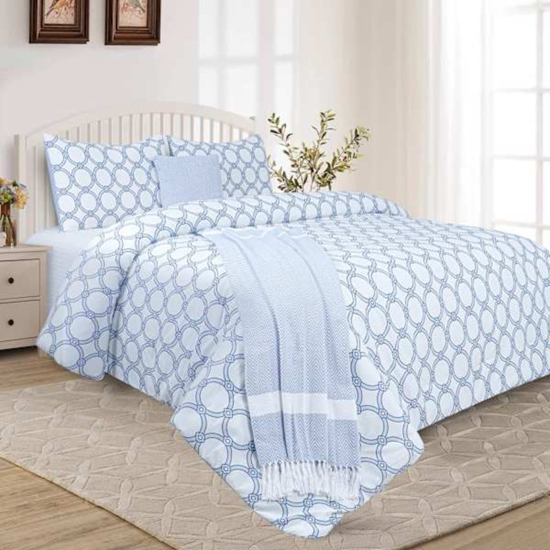 5-Piece Printed Link Trellis Comforter Set, Full/Queen