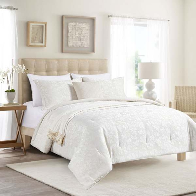 5-Piece Songbird Tonal  Jacquard Comforter Set, Full/Queen