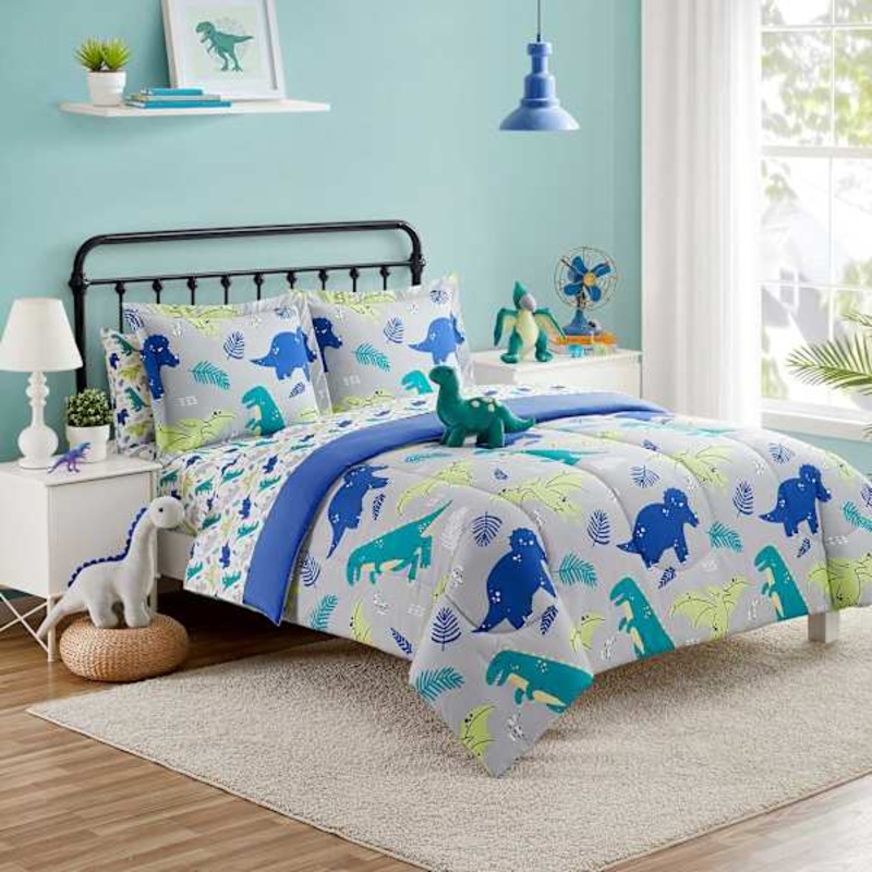 Tiny Dreamers Dino Land Printed Comforter Set, Twin