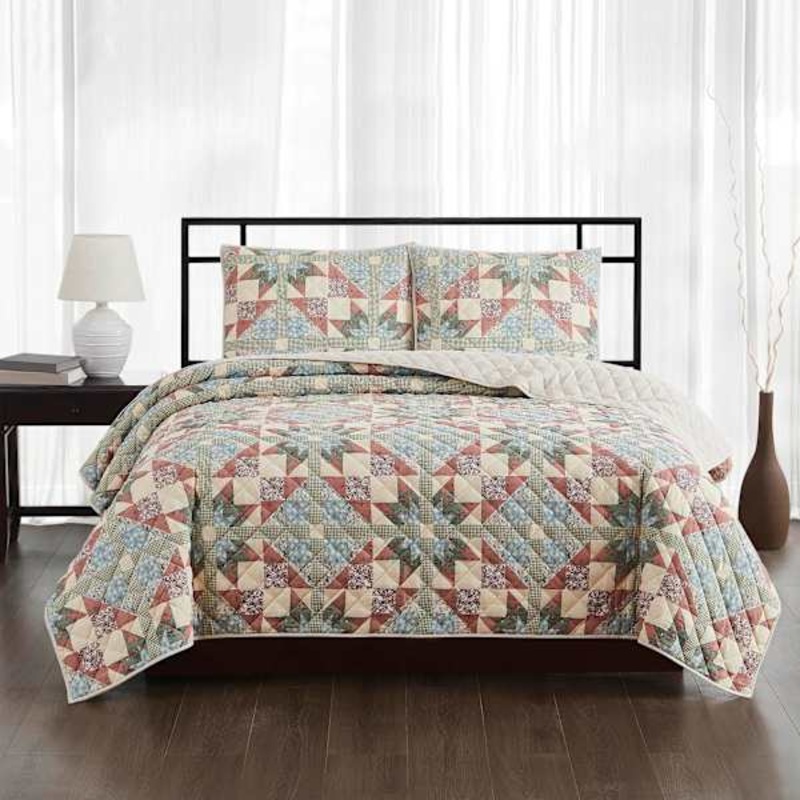3-Piece Betsy Multicolor Quilt Set, Full/Queen