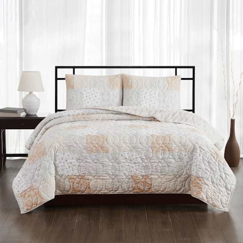 3-Piece Evelyn Multicolor Quilt Set, Full/Queen
