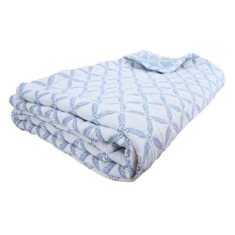 3-Piece Fern Trellis Matelasse Coverlet Set, Full/Queen