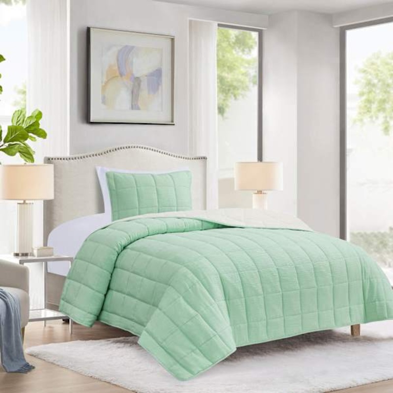 3-Piece Neutral Gauze Quilt Set, Twin/Twin XL