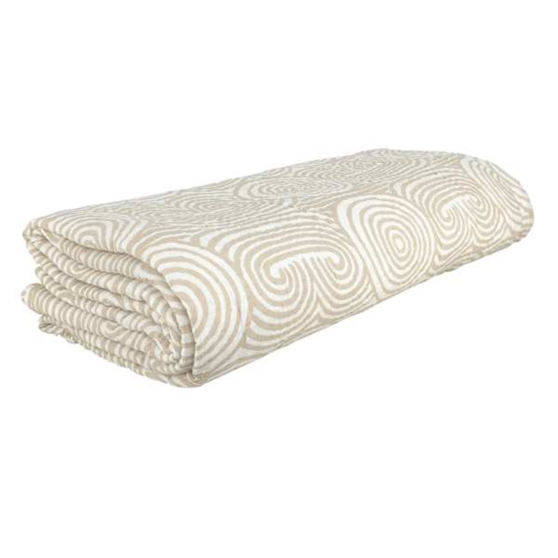 3-Piece White Geometric Coverlet Set, Full/Queen