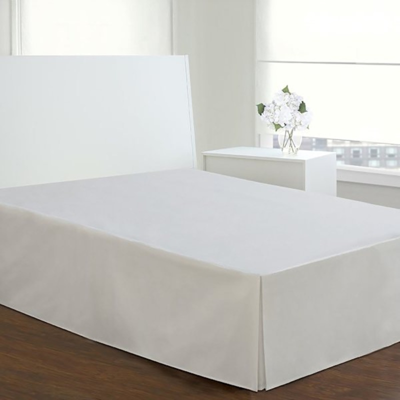 White Pleated Bed Skirt, Queen