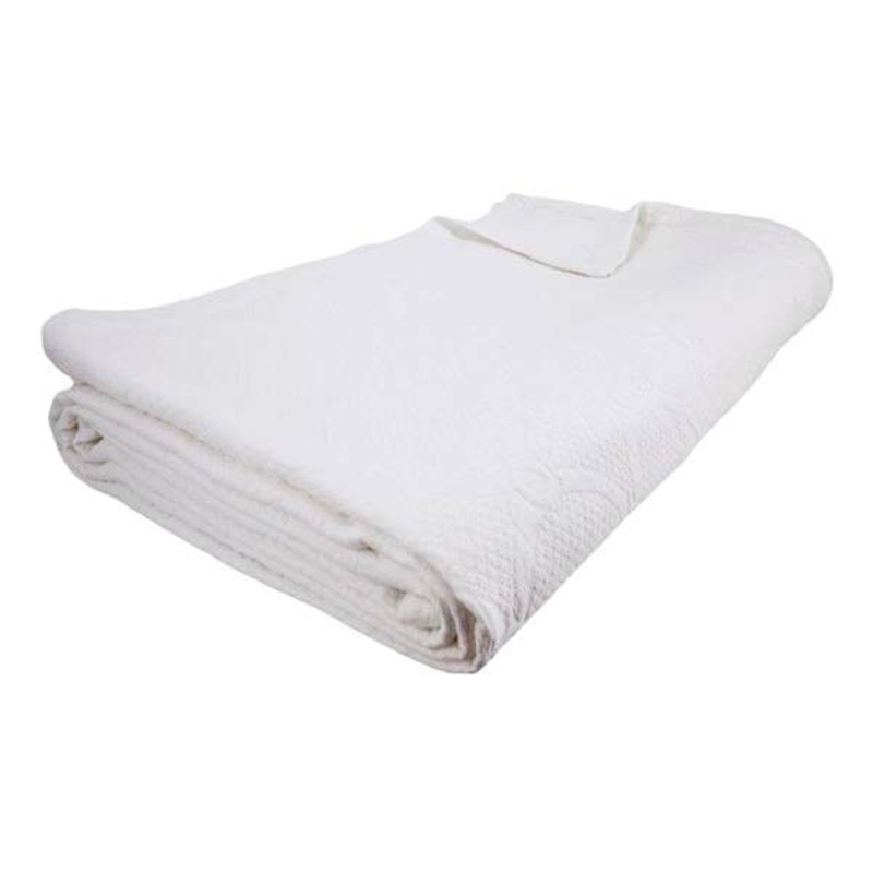 3-Piece White Link Trellis Matelasse Coverlet Set, King