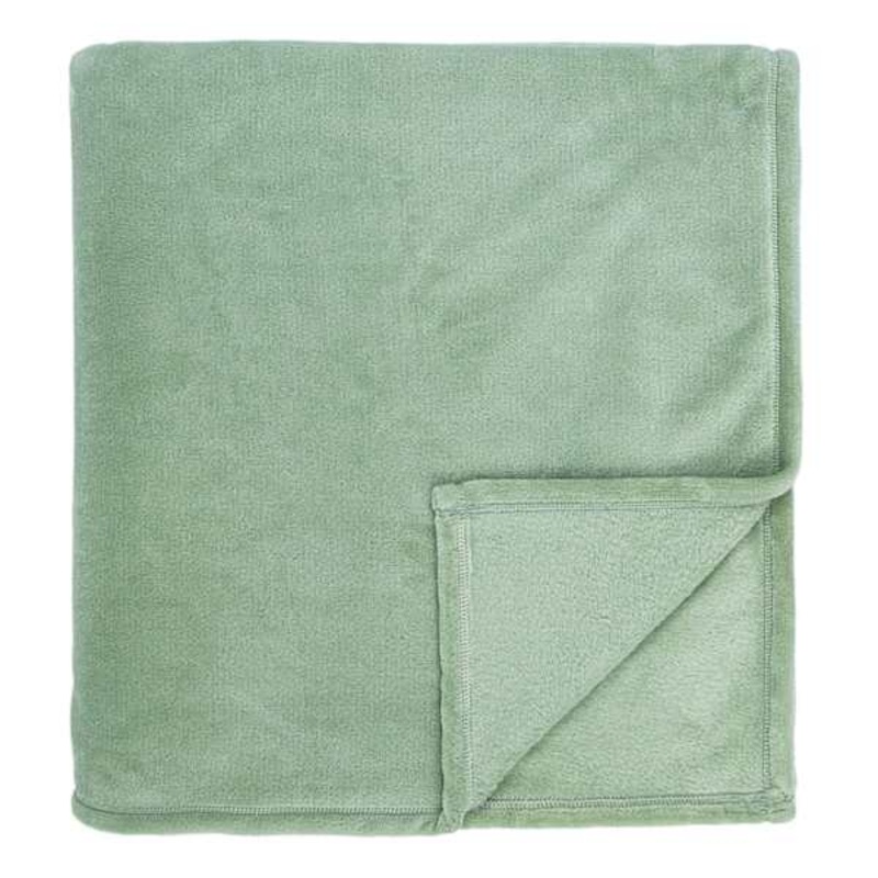 Sage Green Plush Bed Blanket, King