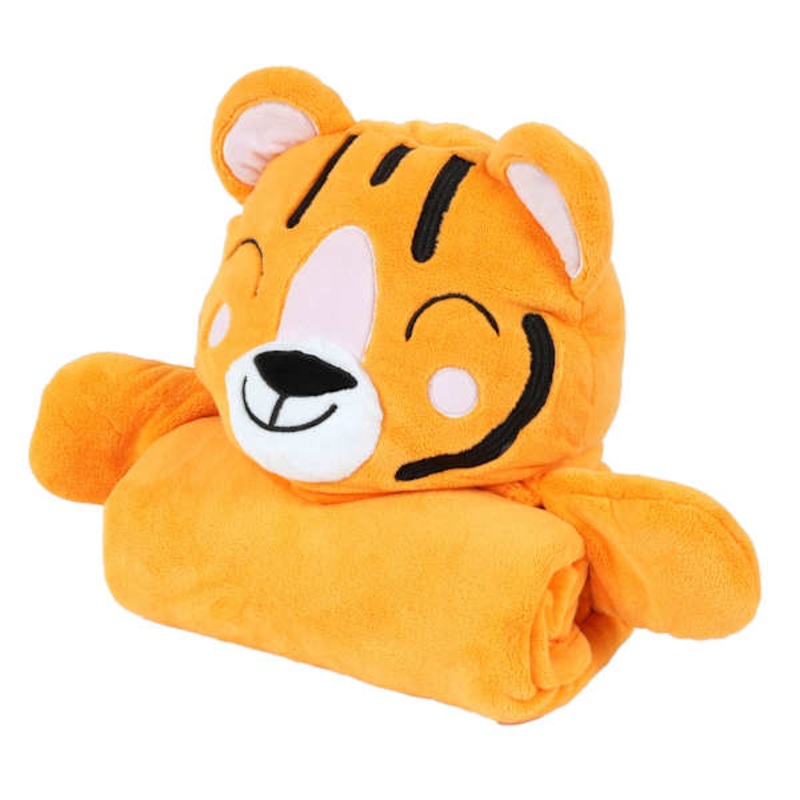 Tiny Dreamers At The Zoo Tiger Hooded Throw Blanket, 40×50