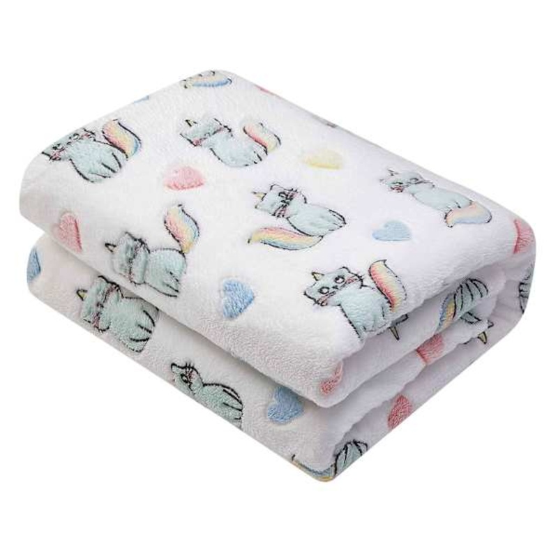 Tiny Dreamers Caticorn Glow in the Dark Throw Blanket, 50×60
