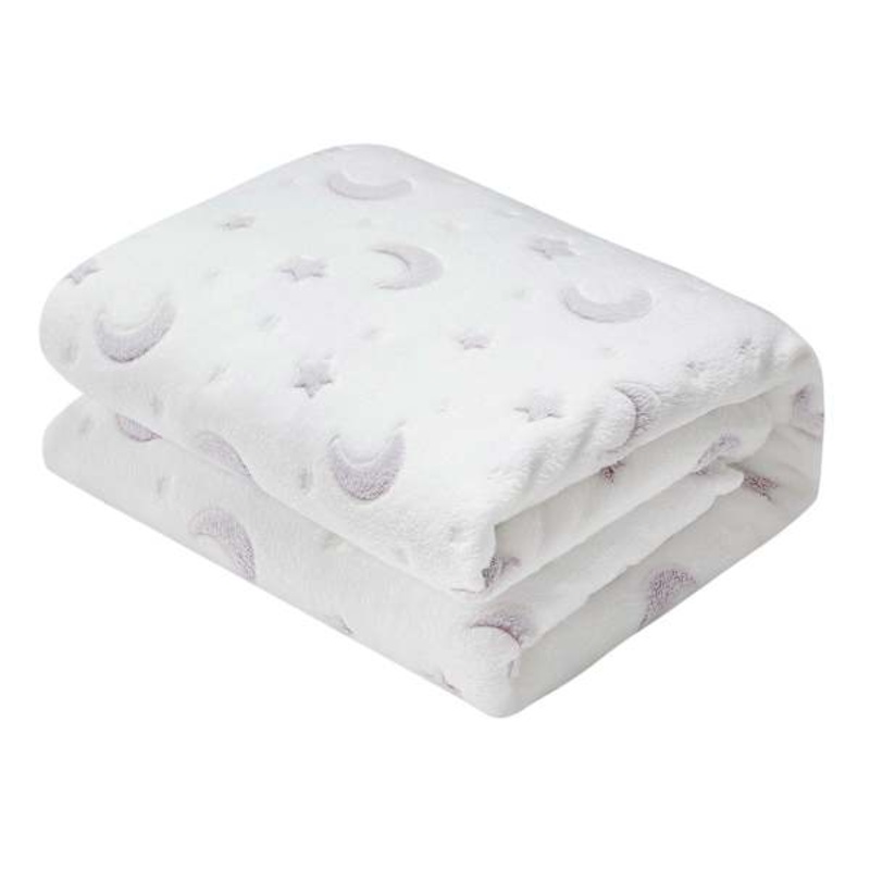Tiny Dreamers Moon & Stars Glow in the Dark Throw Blanket, 50×60