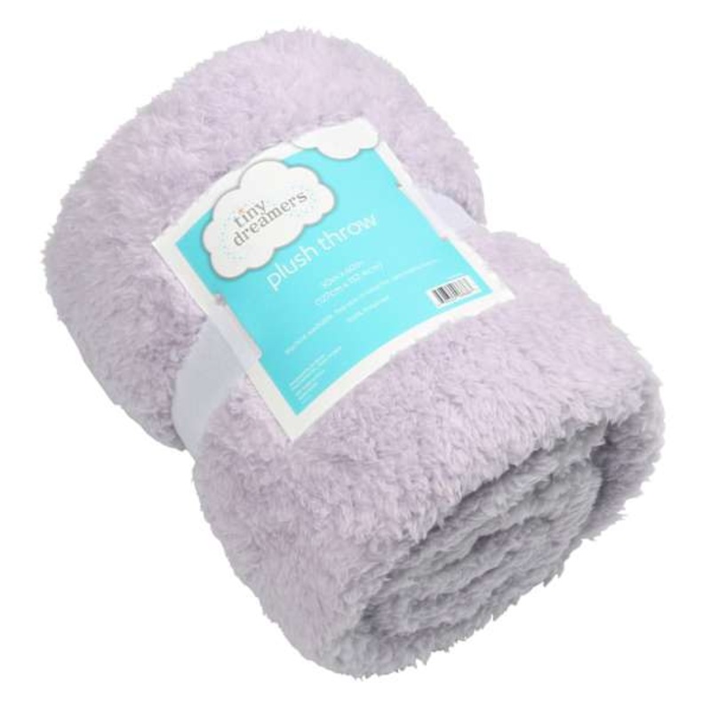 Tiny Dreamers Purple Plush Sherpa Throw Blanket, 50×60