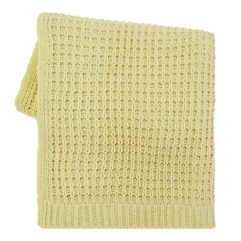 Yellow Chenille Knit Throw Blanket, 50×60