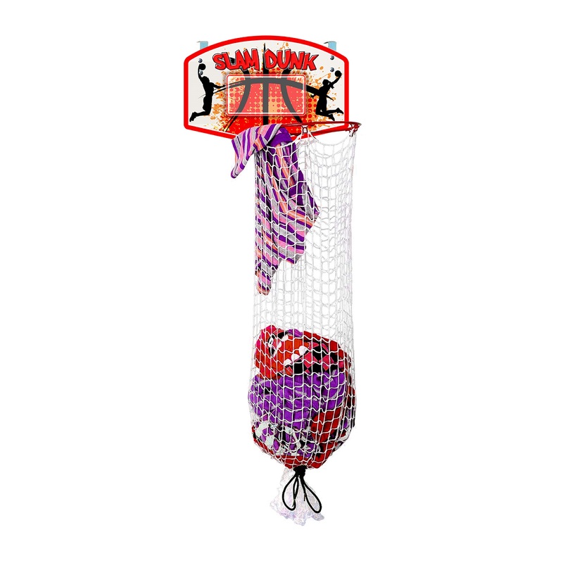 Bundaloo Slam Dunk Basketball Hamper – Over The Door 2 In 1 Hanging Basketball Hoop Or Laundry Hamper Boys & Girls Room Decor – Fun Gift