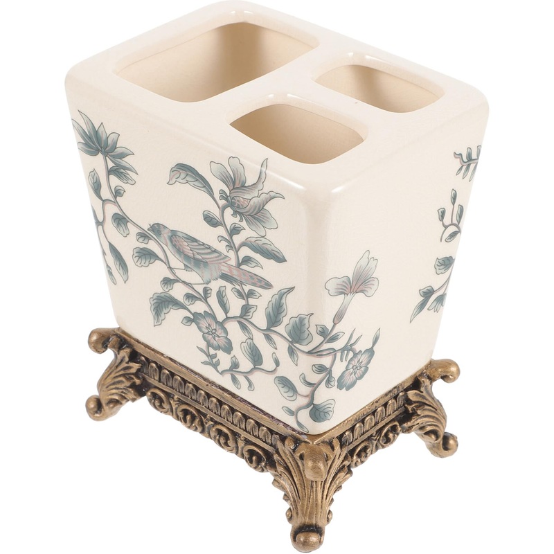 Cabilock toothbrush holder made of ceramic versatile toothbrush holder toothpaste holder toothbrush holder for washbasins bathroom accessories resin American style storage space lovers