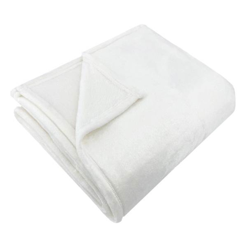 White Plush Bed Blanket, King