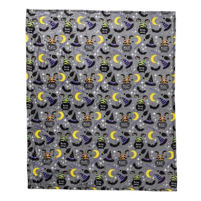 Witchy Cauldron Printed Plush Throw Blanket, 50×60