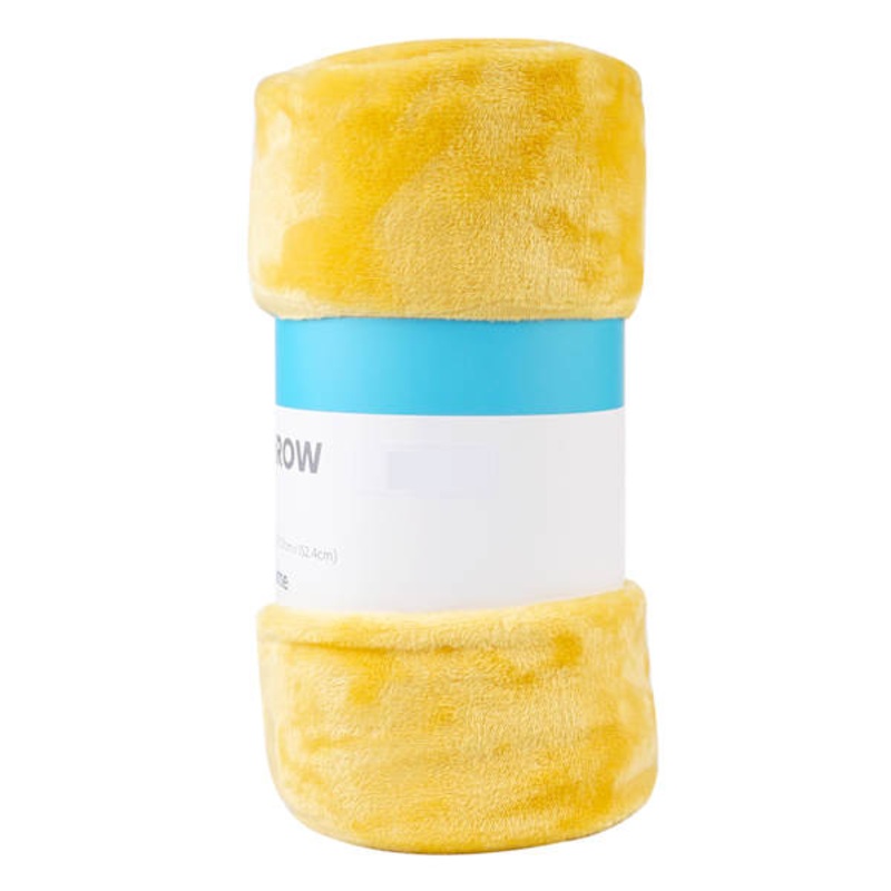 Yellow Microfiber Plush Throw Blanket, 50×60