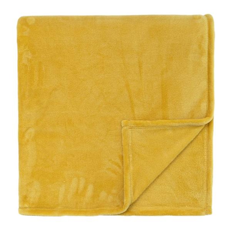 Yellow Plush Bed Blanket, King