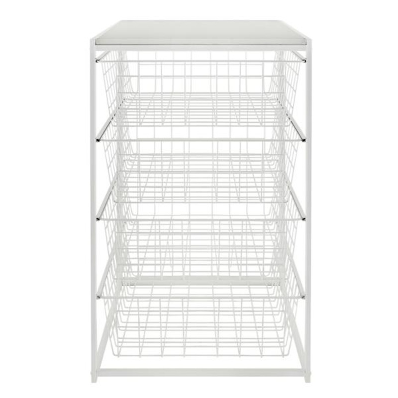 4-Drawer Metal Organizer, White