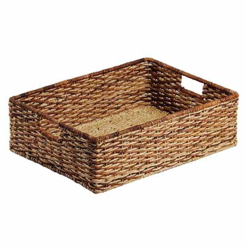 Bacburi Woven Abaca Under Bed Storage Basket, Large