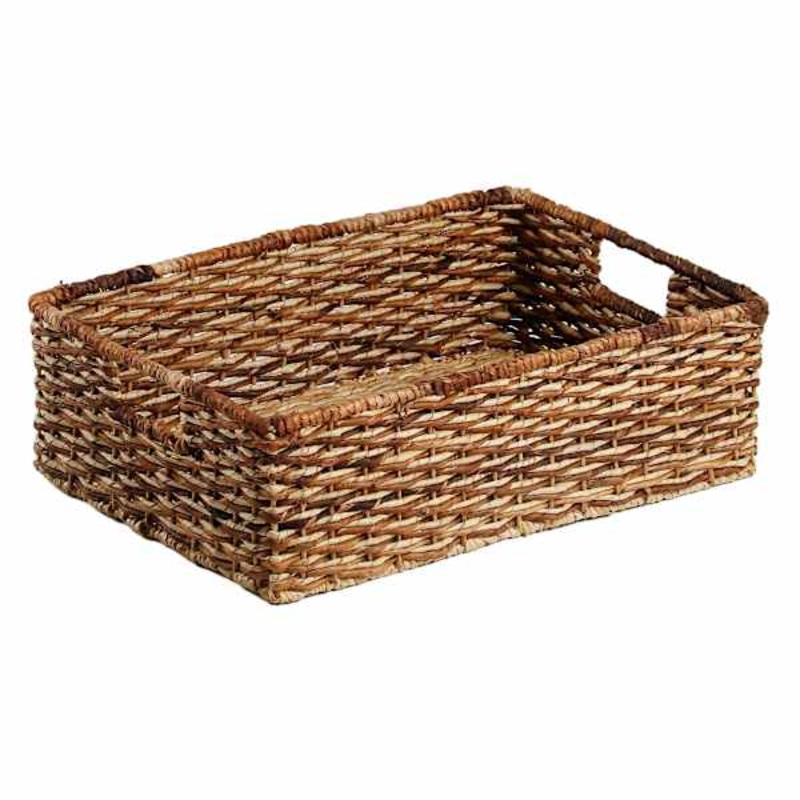 Bacburi Woven Abaca Under Bed Storage Basket, Medium