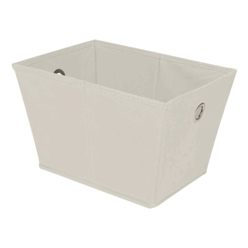 Beige Collapsible Tapered Storage Tote, Small