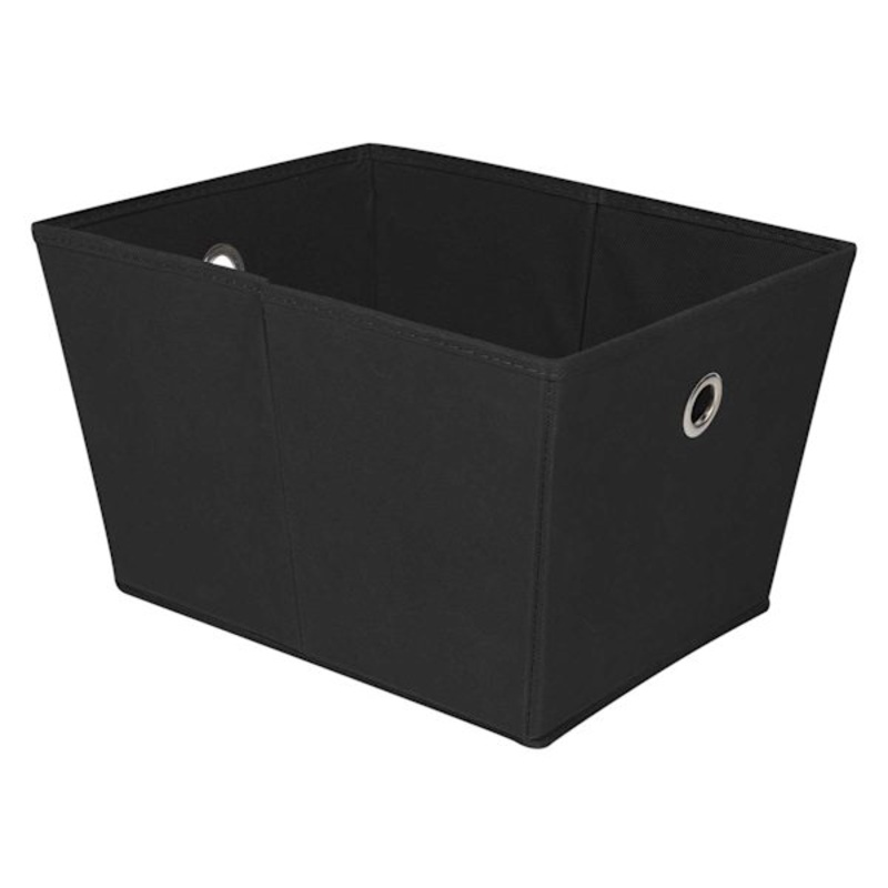Black Collapsible Storage Tote, Medium