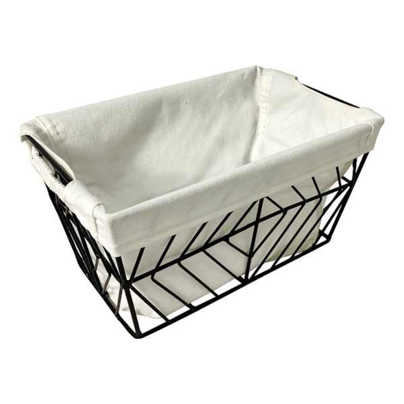 Black Metal Basket With Liner