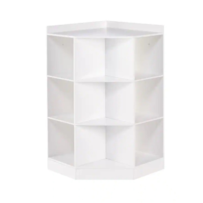 RiverRidge Home 6-Cubby, 3-Shelf Corner Cabinet in White