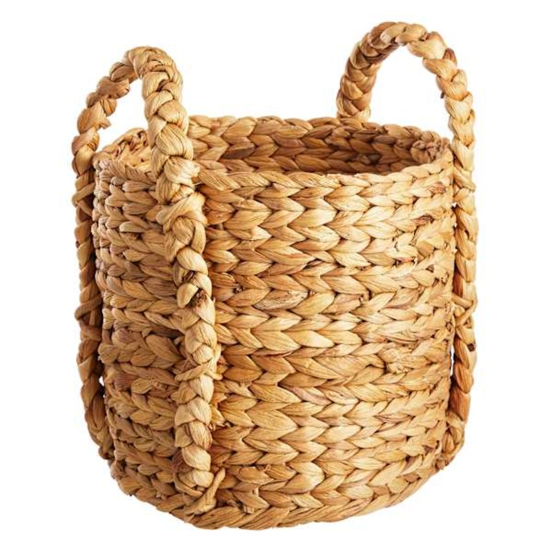 Braided Arrow Weave Round Storage Basket, Small
